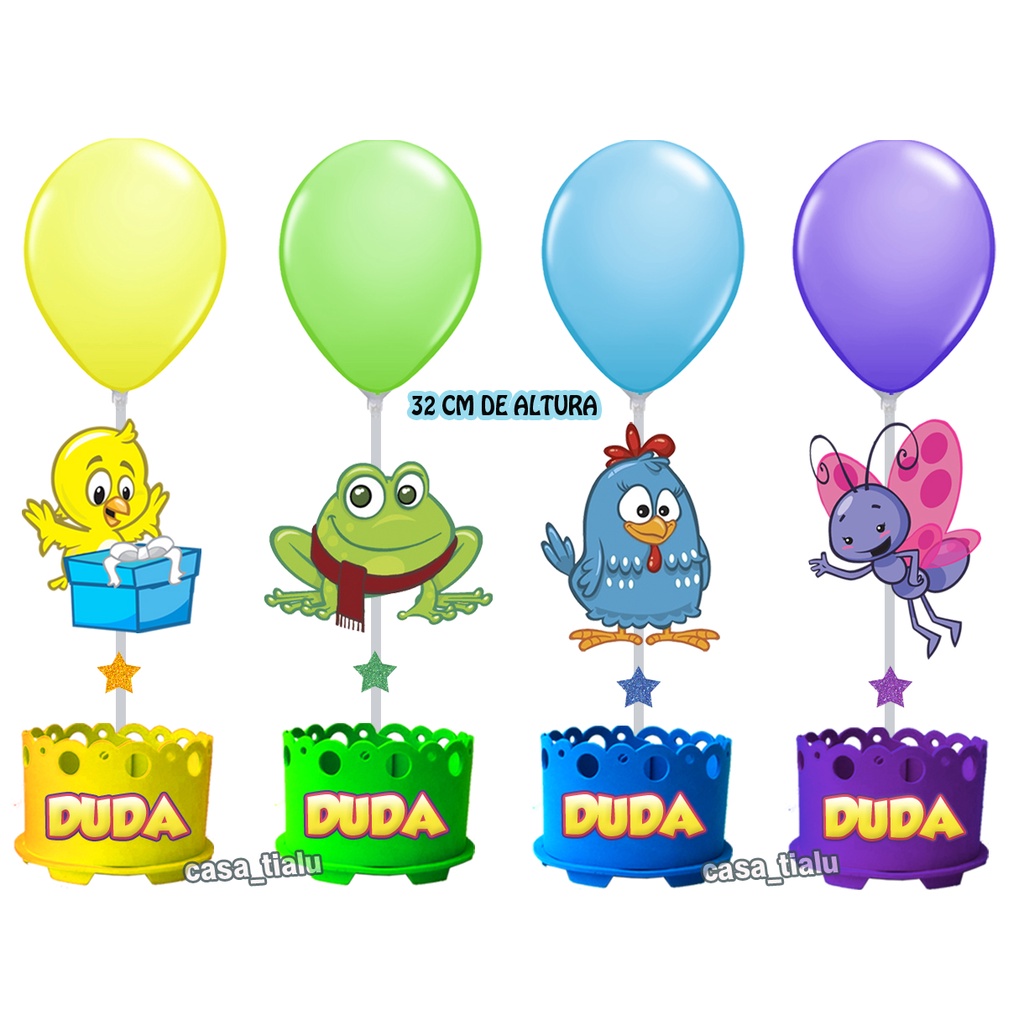 10 Centro de Mesa Galinha Pintadinha  Enfeites de mesa Turma da Galinha Pintadinha Kit festa Galinha Pintadinha