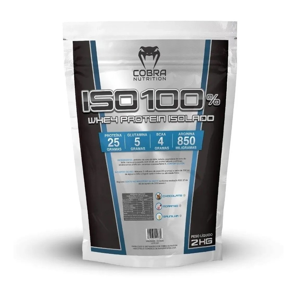 Whey protein isolado 100 2 kilos chocolate BeeCost