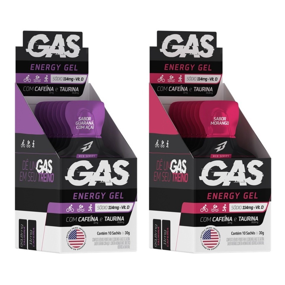 Combo 2x Caixas Gas Gel Energético 20 Sachês Bodyaction