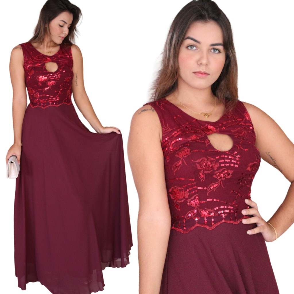 vestido  festa longo marsala moda feminino madrinha de casamento bodas aniver convidadas civil cartório igreja
