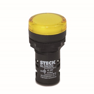 Sinaleiro Monobloco Redondo Plastico Amarelo 220V Led Steck em Oferta na Shopee