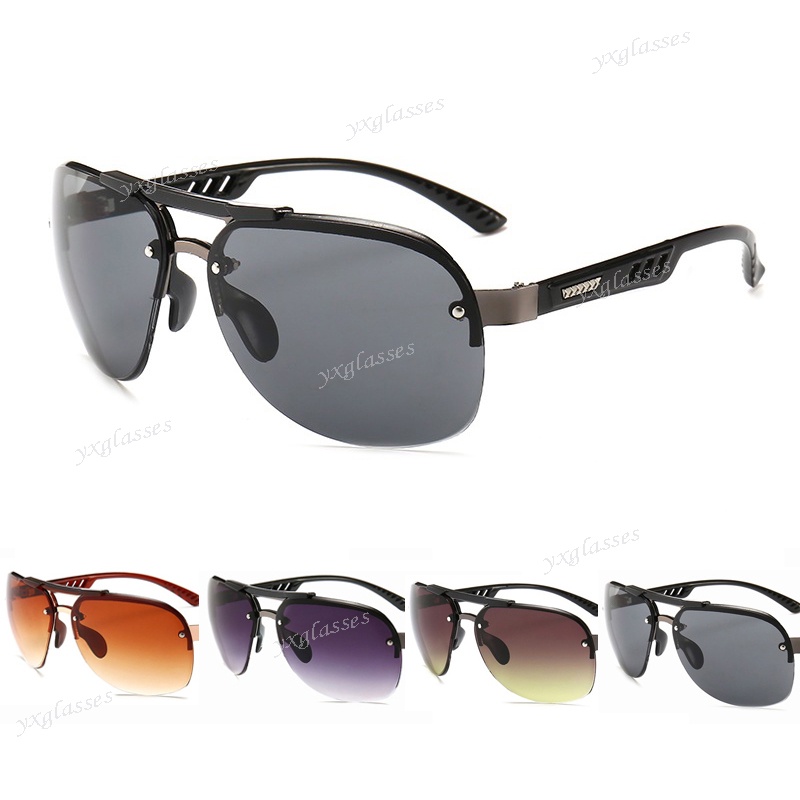 Homens Retro Oval Óculos De Sol Da Moda Espelho Mulheres UV400 Toad Sombra Metade Quadro Aviador Ao Ar Livre