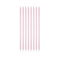 Vela Palito Gigante Metalizada Rosa - 08 unidades - Silver Festas - Rizzo