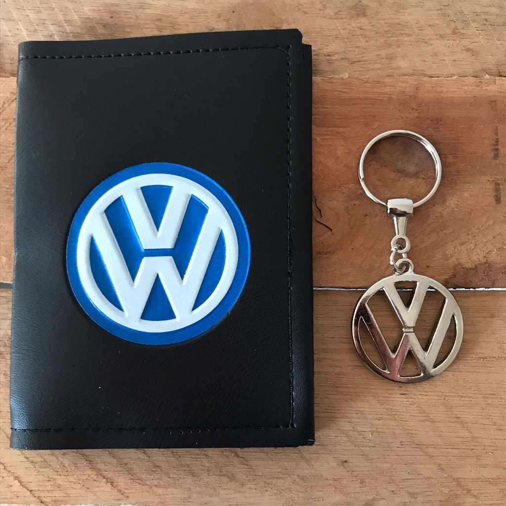 Carteira Porta Documentos Volkswagen + Chaveiro Em Metal