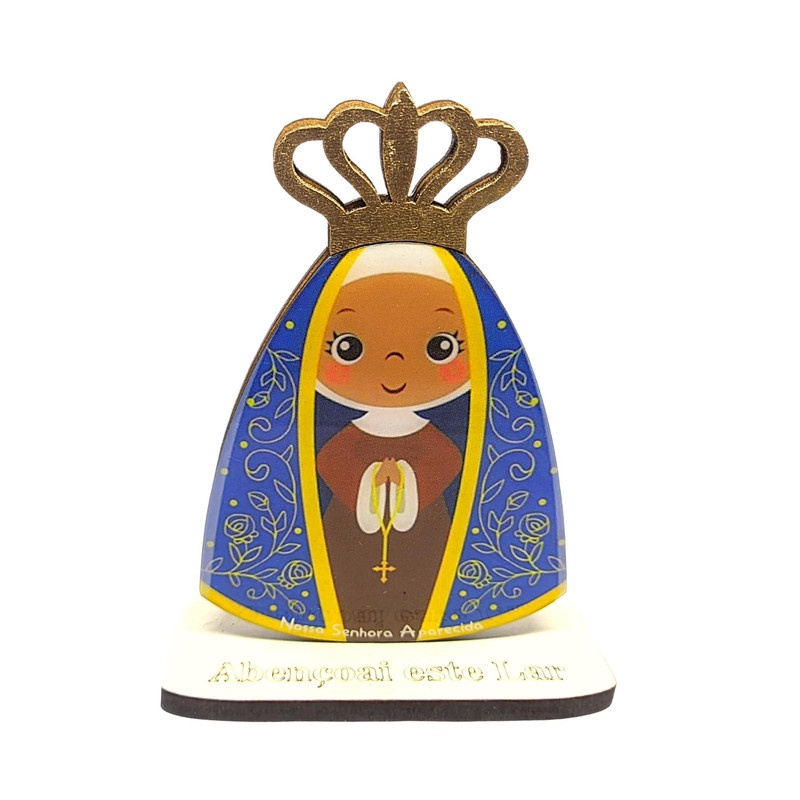 Imagem Nossa Senhora Aparecida Madeira Baby Lembrança 13cm