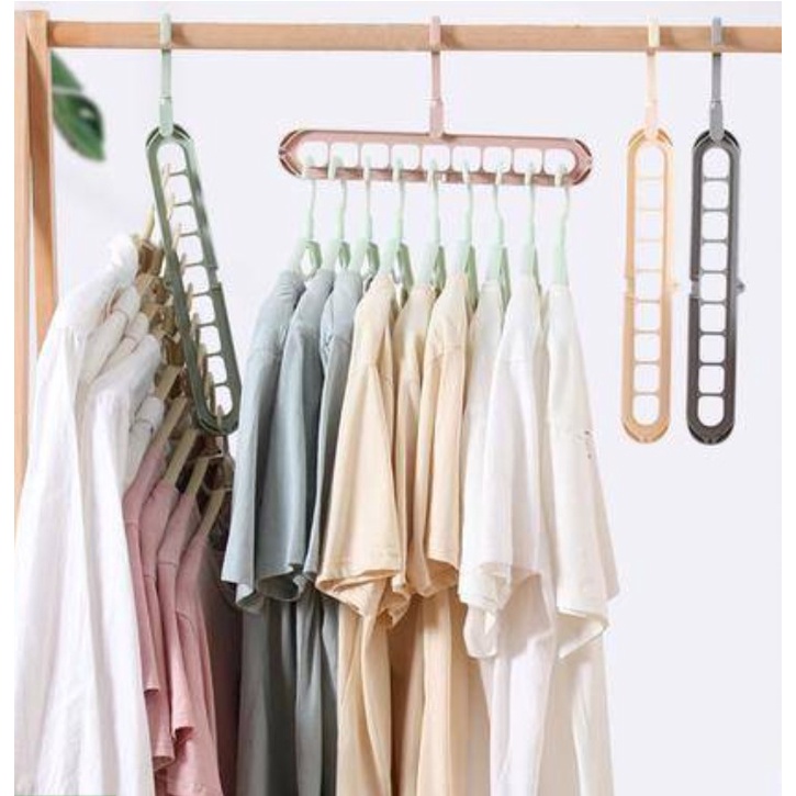 2 Cabides Magico 9 Furos Multi-dobrável Organizador Roupas Armário