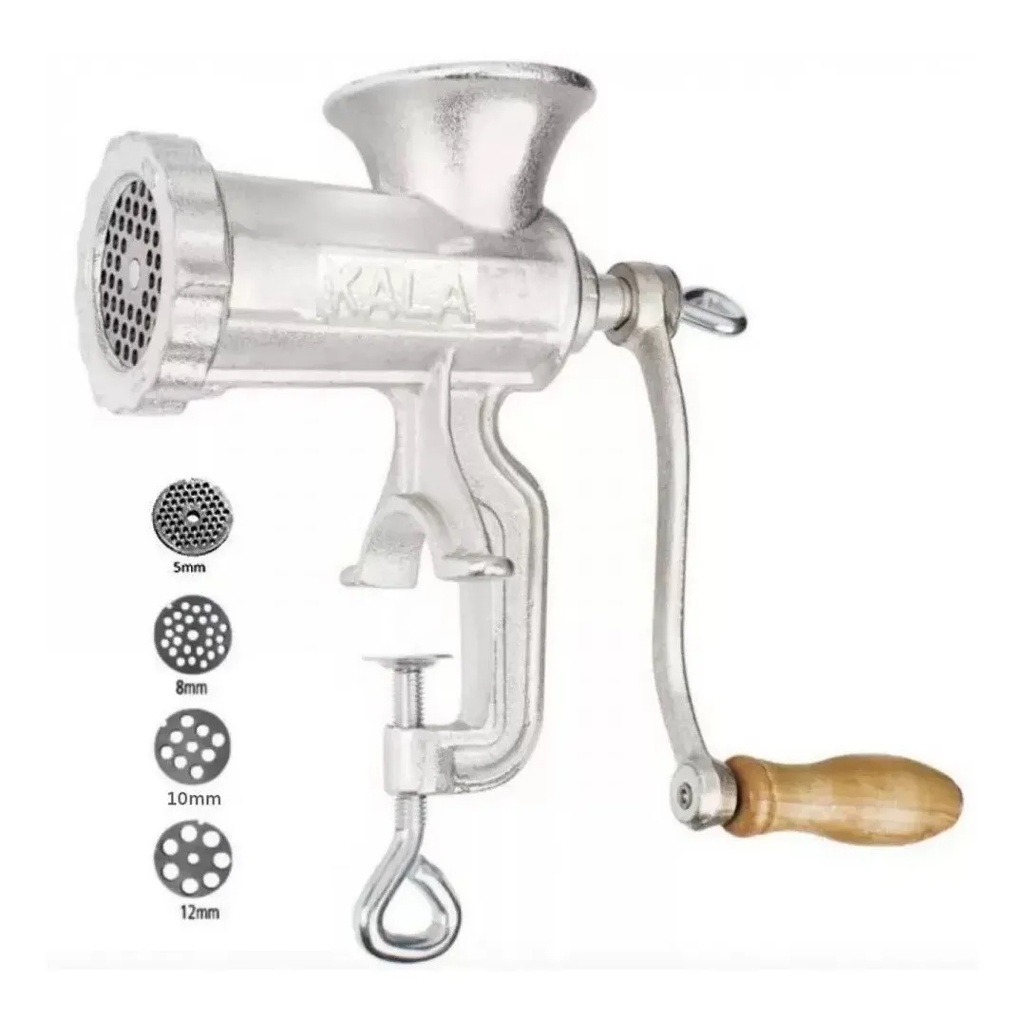 Maquina De Moer Moedor De Carne Manual Boca 10 - Kala + 3 Acessórios Reforçado