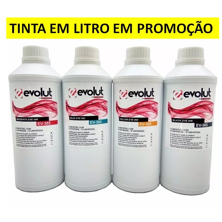 Kit Refil Tinta Evolut Ev365 664 673 1Litro