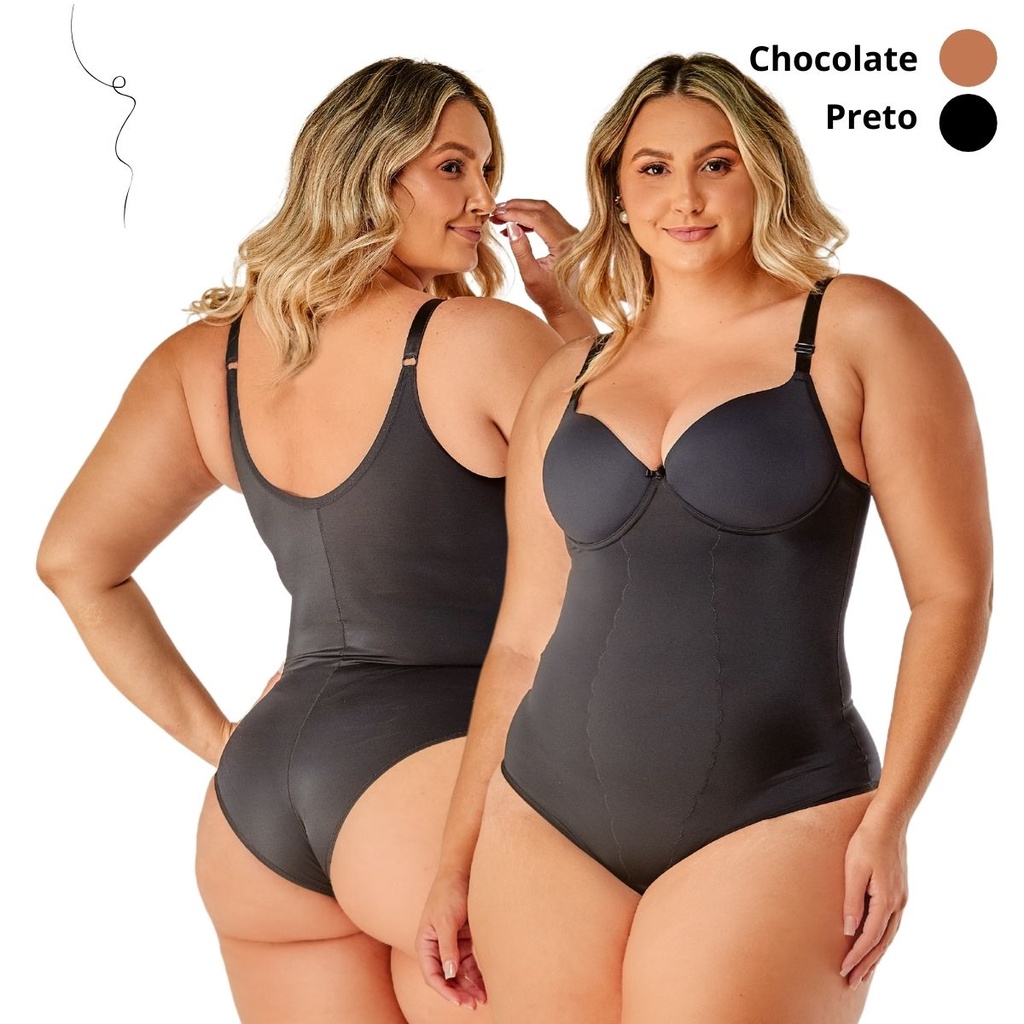 Cinta Body Modeladora Feminina Média Compressão Bojo Plus Size Abertura Intima Fecho Cetinete Básico Vi Lingerie 351601