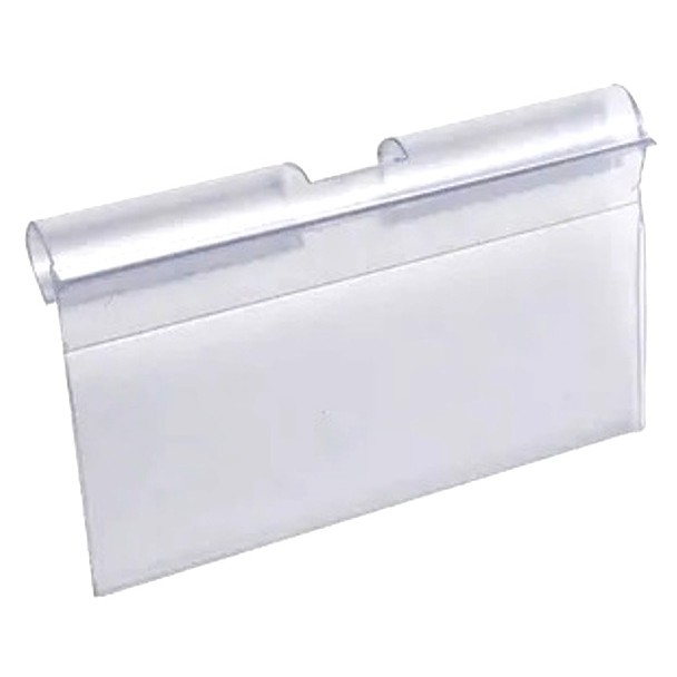 Porta etiqueta de Preço em PVC Cristal – 300 Peças – 7,5 x 5,5 cm_display gancho suporte
