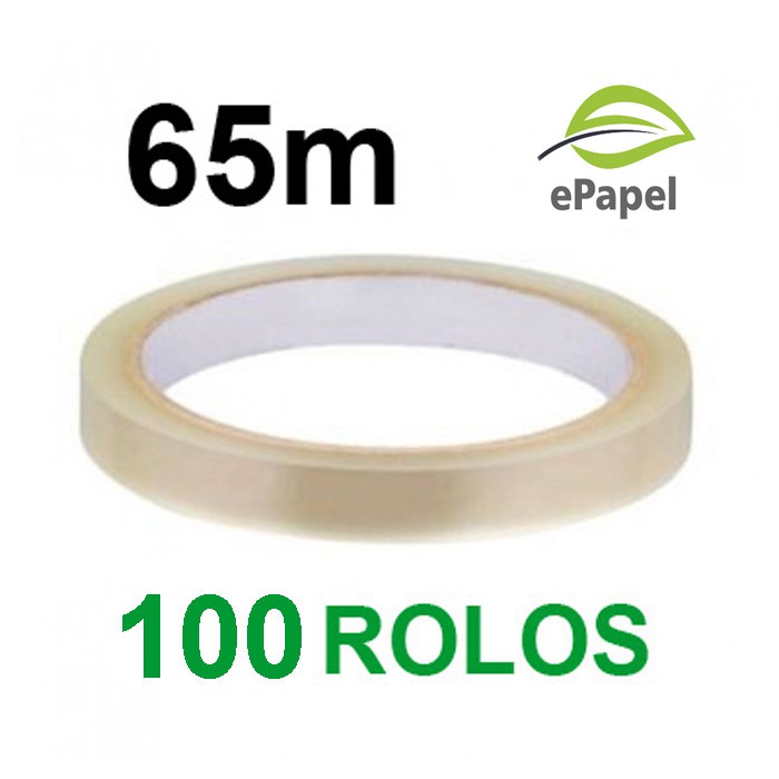 100 Rolos Fita Adesiva Fina 12mm 12x65 ++ Durex Transparente em Oferta na Shopee