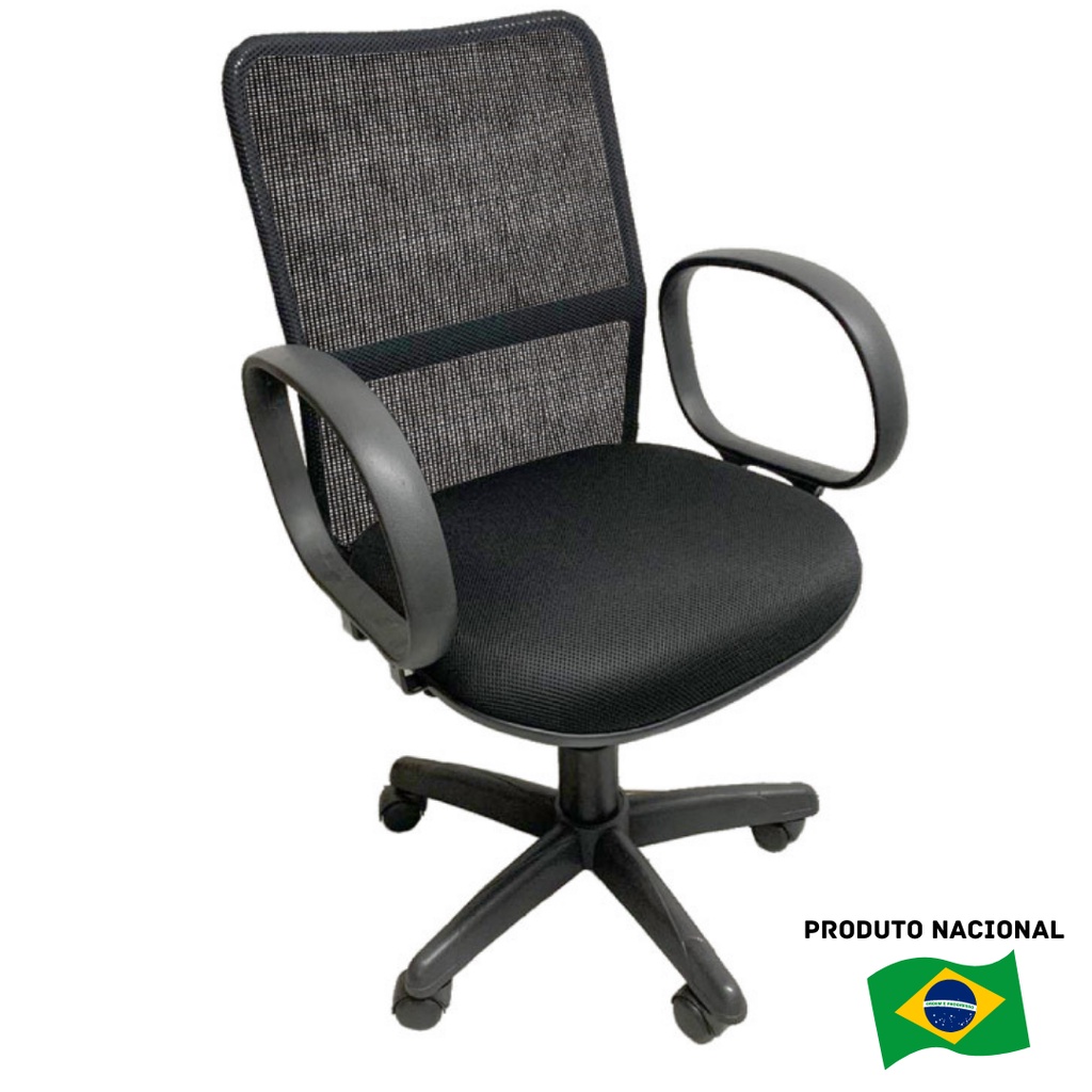 Cadeira de escritório Lg Flex Cadeiras giratória executiva ergonômica preta com estofado de poliéster