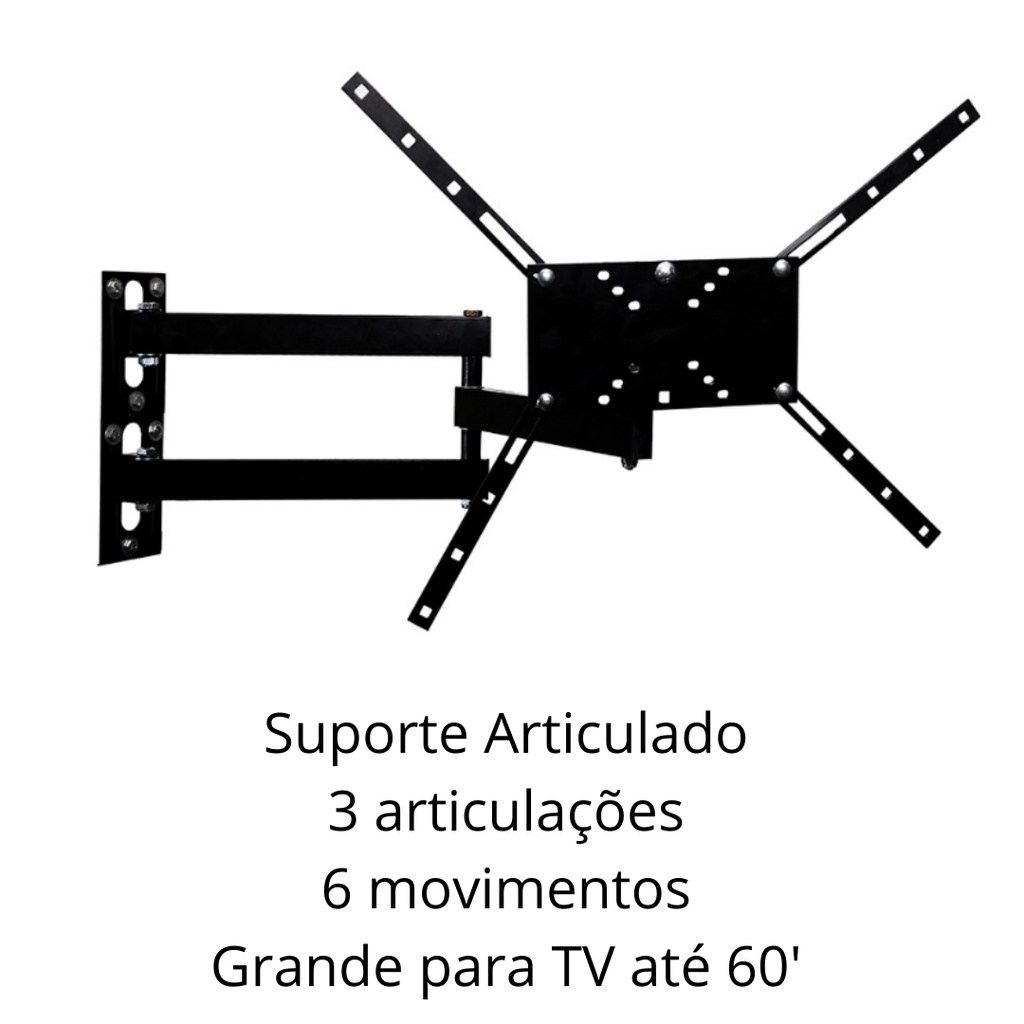 Suporte Articulado Tv Monitor BRAÇO LONGO Lcd Led Plasma 15 20 22 27 29 32 39 40 42 43 47 49 50 52 55 60 Polegadas
