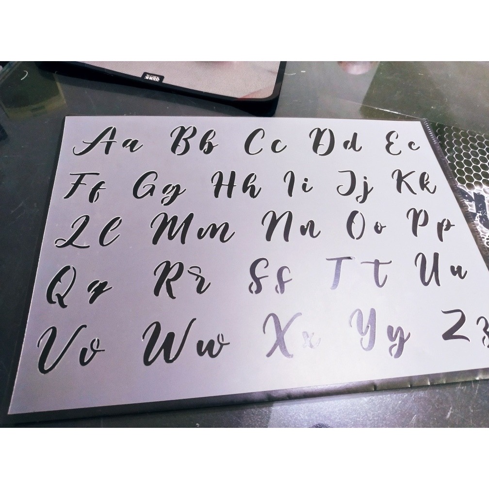 Molde Stencil Letras Cursivas / Alfabeto Cursivo