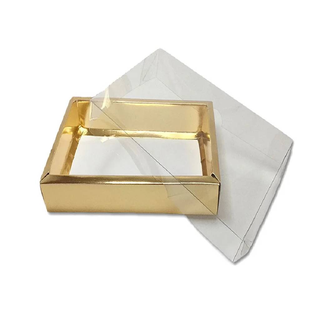 Caixa com Tampa - 13x13x4cm Dourada 10un - Assk Rizzo