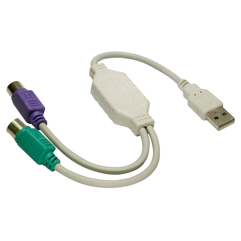 Cabo Adaptador Usb 2 Portas Ps2 Conversor Teclado E Mouse