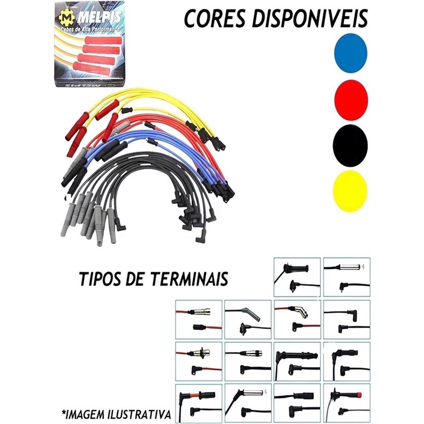 Cabo de vVela 10mm Golf 2.0 Gti Glx 1994 1995 1996 1997 1998 siliconado alta performance - St-v26