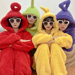 Unisex Teletubbies Fantasias Disi Onesies Lala Cosplay Pijama Adulto Animal Roupa De Dormir