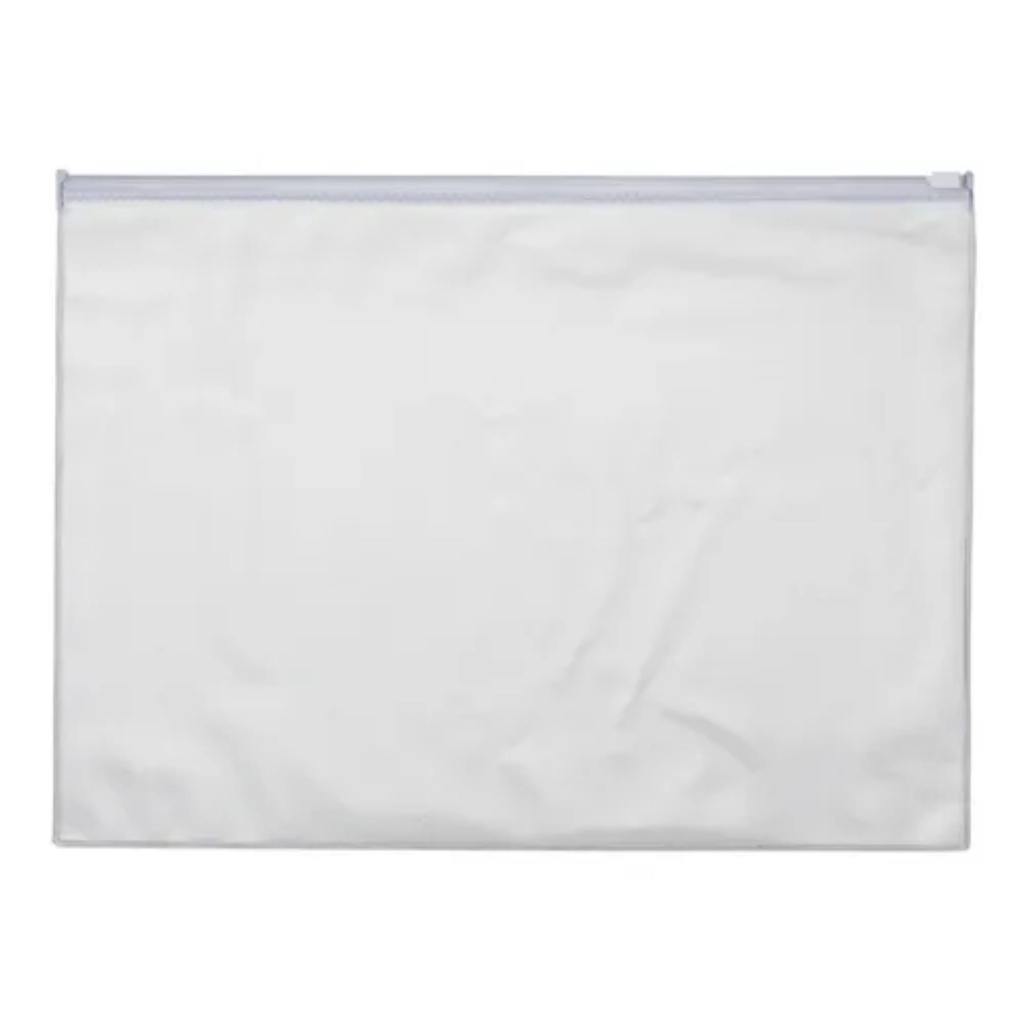Kit 30 Unidades Pasta Zip Zap pvc cristal transparente com fechamento zip zap.