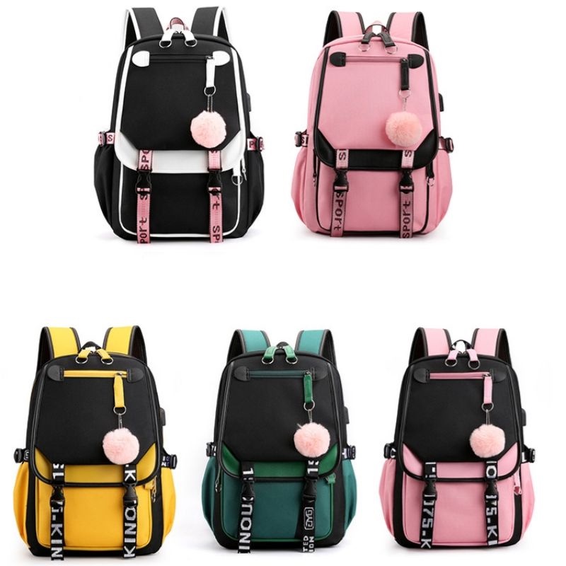 Mochila Multifuncional Poliéster USB Grande 35L Escola Viagem LOTUS AND LIFE