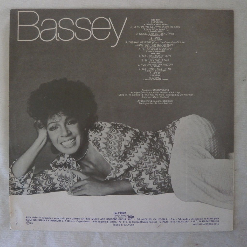Lp Shirley Bassey 1975 Good Bad But Beautiful Vinil Seminovo