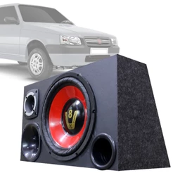 Caixa Trio Som Automotivo Trio Completa Subwoofer Para Fiat Uno