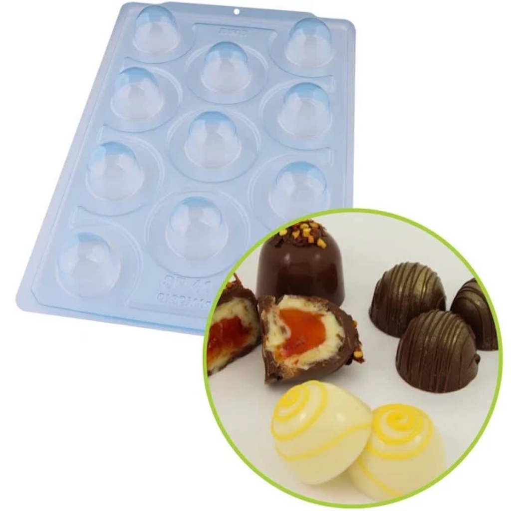 3501 - Forma De Acetato Com Silicone 3 Partes SP 41 Trufa Pequena Especial  - BWB