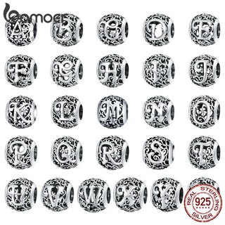 Bamoer 26 Pendente Letra Para DIY Colar/Pulseira Charme 925 Prata Esterlina SCC1444
