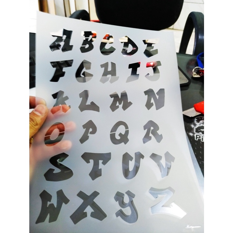 Stencil Letras Estilo Grafite para Pinturas e Aerografias