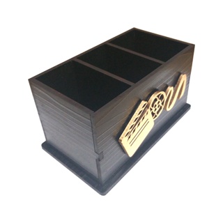 Porta controle remoto com 3 Divisórias em Mdf 4mm. Pintado A Mão. em Oferta na Shopee