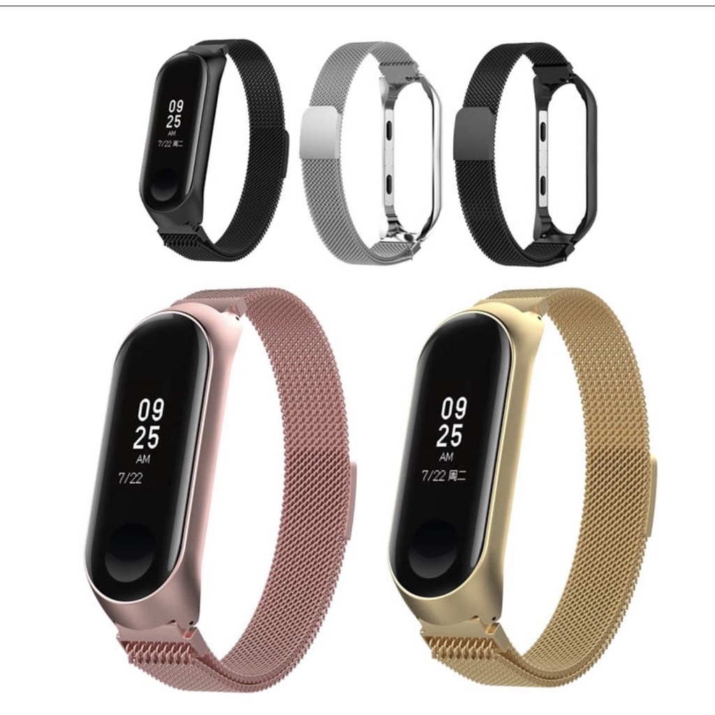 Pulseira Milanesa Para Mi Band 5 De Aço Lançamento Xiaomi em Oferta na Shopee