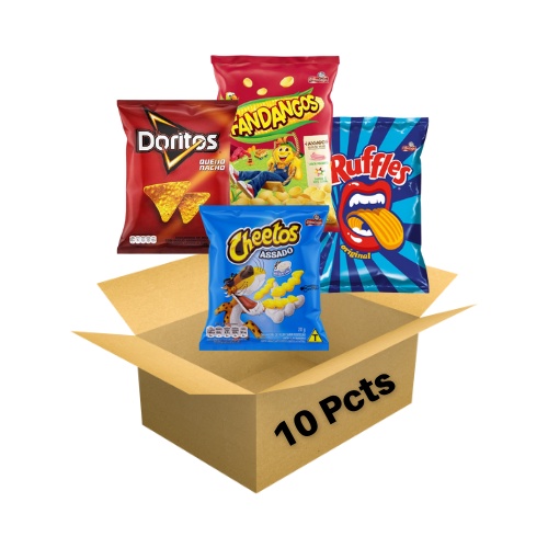 Kit 10x pacotes de Salgadinho Biscoito Batata Elma Chips Ruffles