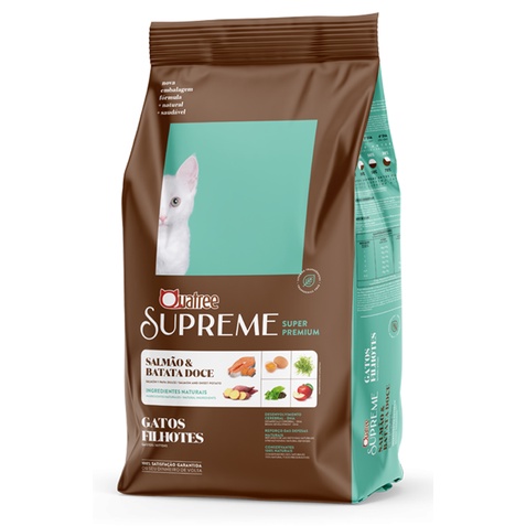 Ração para gatos filhotes Ração Quatree Supreme Salmão Arroz e  Batata doce Gatos Filhotes 10,1kg