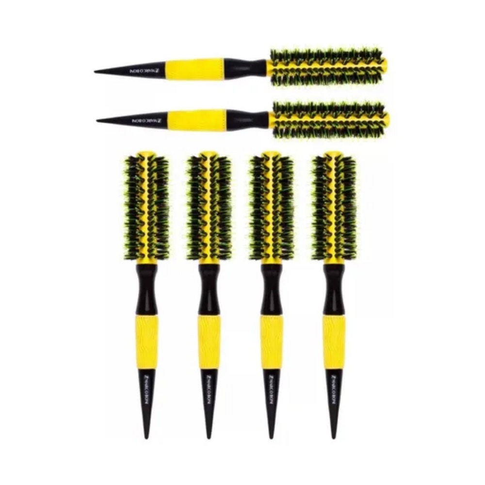 KIT ESCOVAS TERMICAS CERAMICA YELLOW 2P/4M MARCO BONI