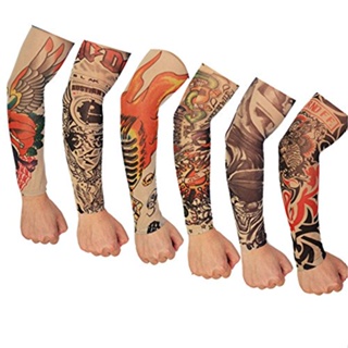 kit com 6 pares de Manguito manga tattoo tatuagem falsa em Oferta na Shopee
