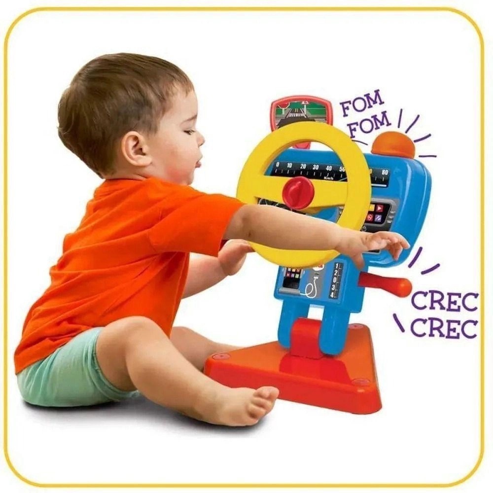 Volante Infantil Bibi Fomfom Bebê Som Buzina Retrovisor 1181