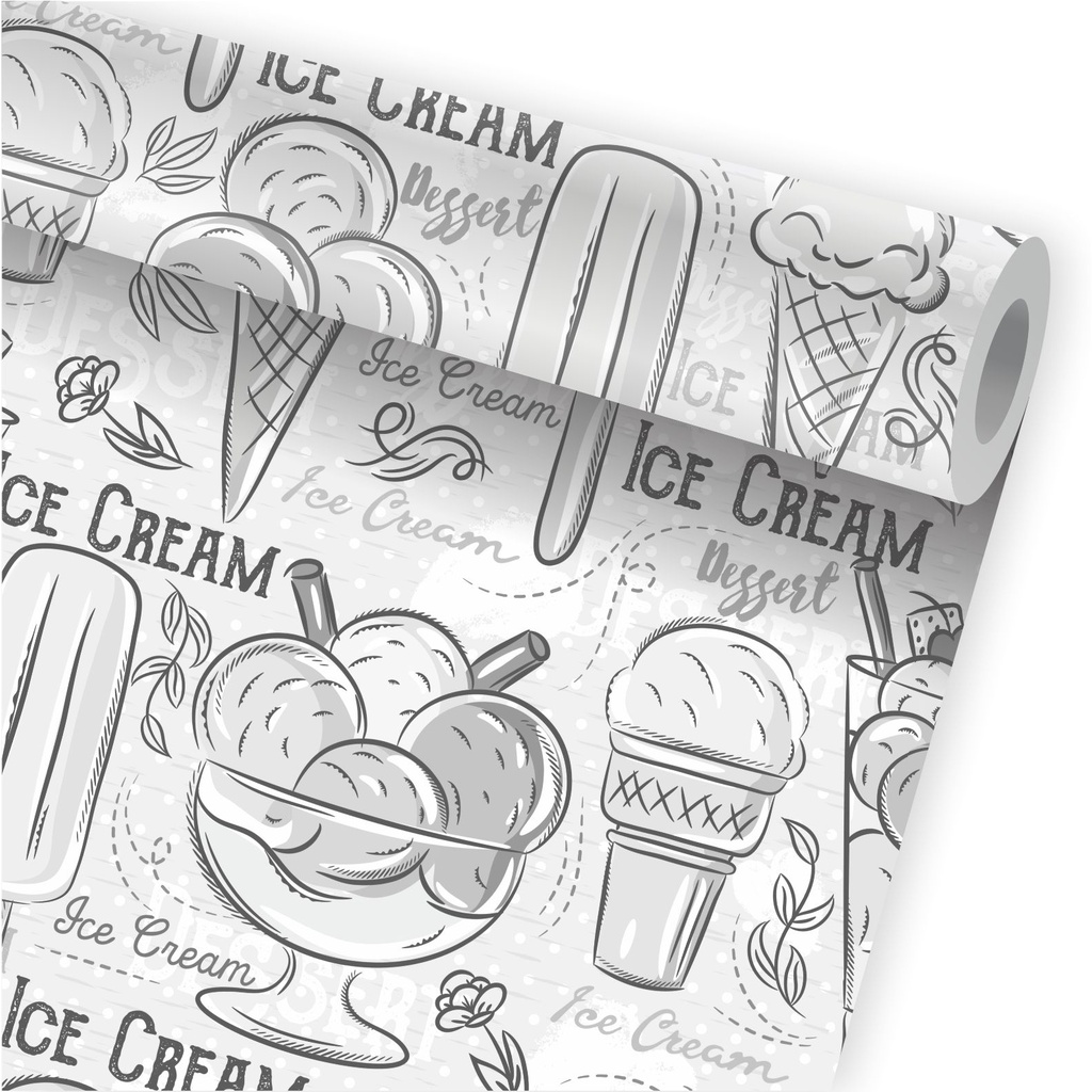 Papel De Parede Sorveteria Sorvete Picolé Kit 02 Rolos A560