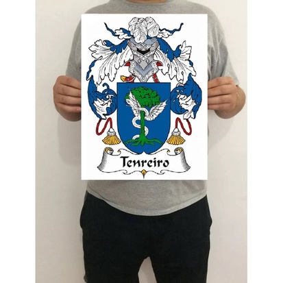 Pôster Heráldica Brasão Da Família Tenreiro 32x43 Cm