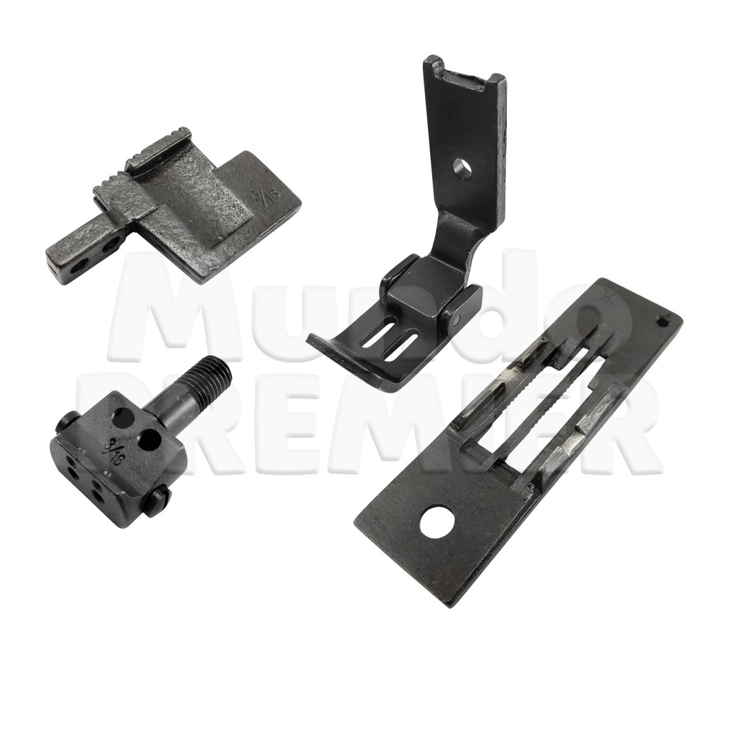 Kit Conjunto Calcador Pespontadeira 2 Agulha Ponto Fixo 3/16