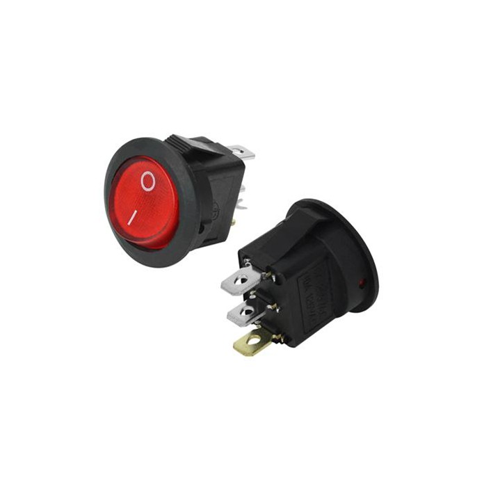 Chave Gangorra Redonda KCD1- 106 3 Terminais Com Neon