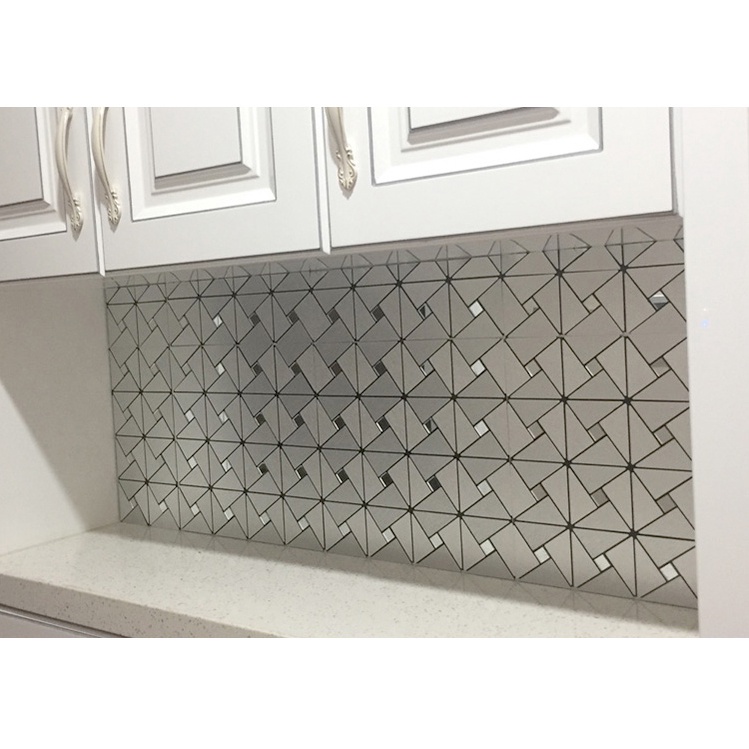 Pastilha Adesiva Vidro Alumínio Escovado 3D Autoadesivo 30cmx30cm Kit ...