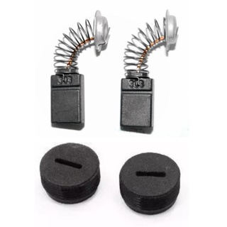 Escova De Carvão CB 303 + Tampa Porta Escova Makita 4100nh / Par
