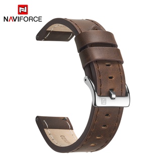 Naviforce Tali Kulit Jam Gelang-Coklat/Hitam (23MM) G04 Marrom Preto Com Fivela De Substituição De Cinto Acessórios De Relógio em Oferta na Shopee