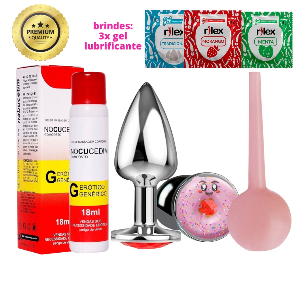 Kit Anal Zero Dor Gel Dessensibilizante Anal Plug Anal Facilitador Ducha Chuca Gel Lubrificante