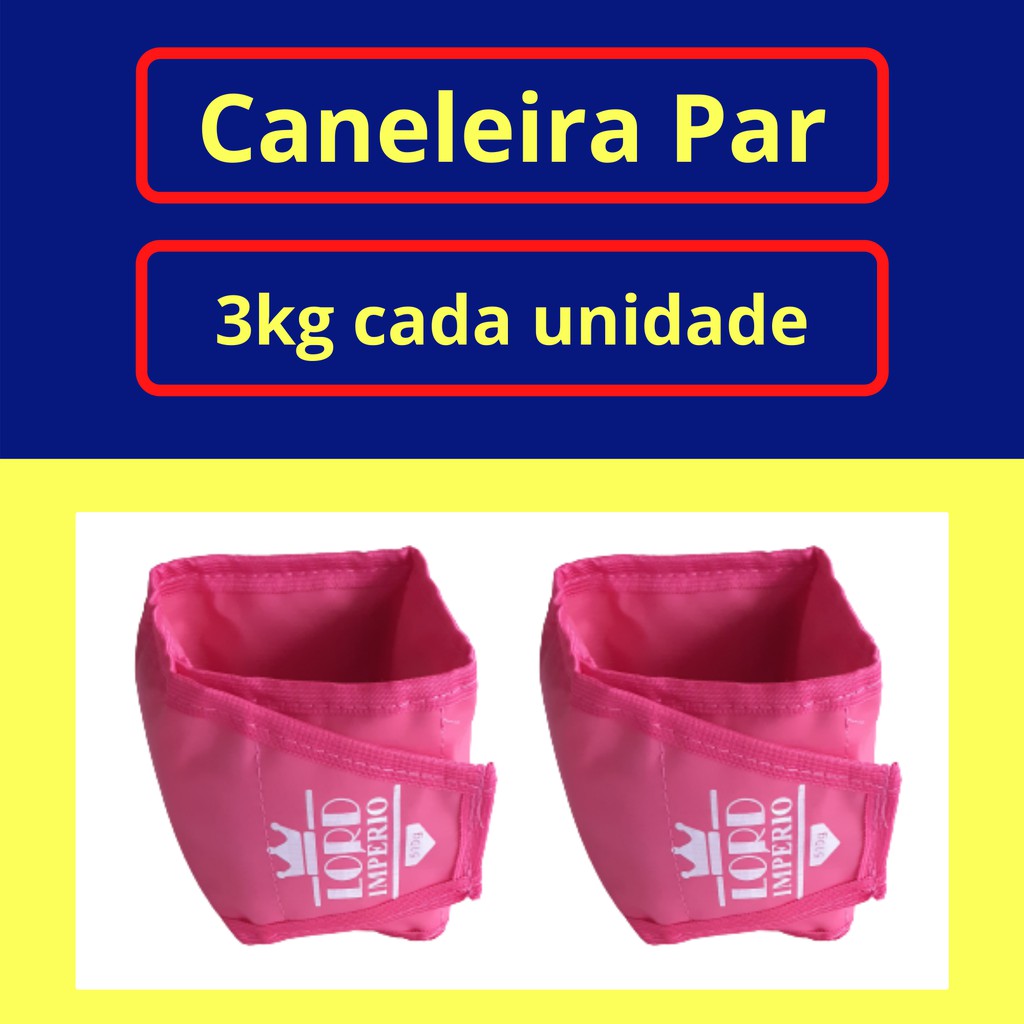 Tornozeleira Caneleira Peso 3kg Par Rosa