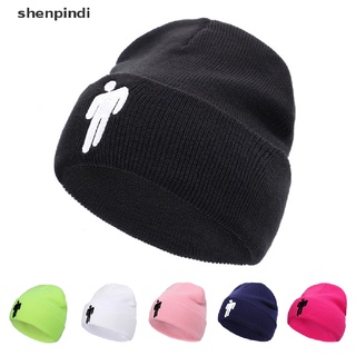 PINDI Boné Bordado Feminino Billie Eilish Merch Beanie Chapéu De Malha Hip-hop Sólido