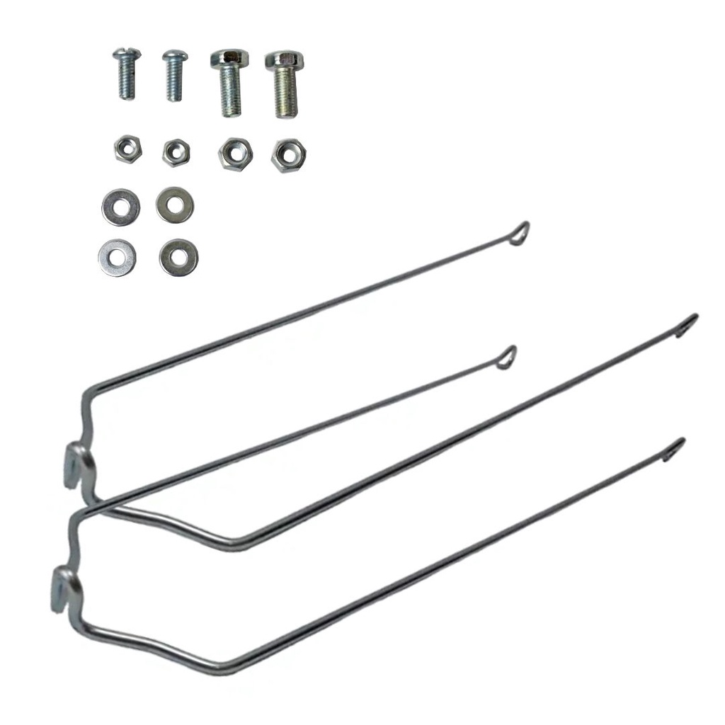 Kit 2 Hastes Cromada Completo Para Paralamas de Aço Com Parafusos, Arruelas e Porcas para bicicleta Aro 26 em Oferta na Shopee