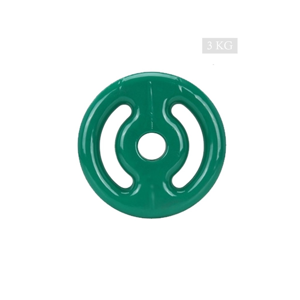 Anilha 3kg Emborrachada PVC Furo Standard Verde ( 01 Unidade )
