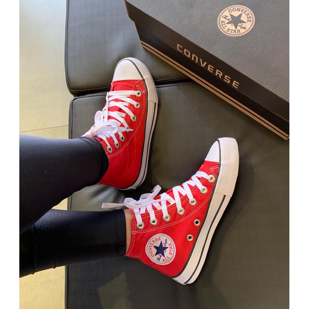 all star converse cano alto vermelho