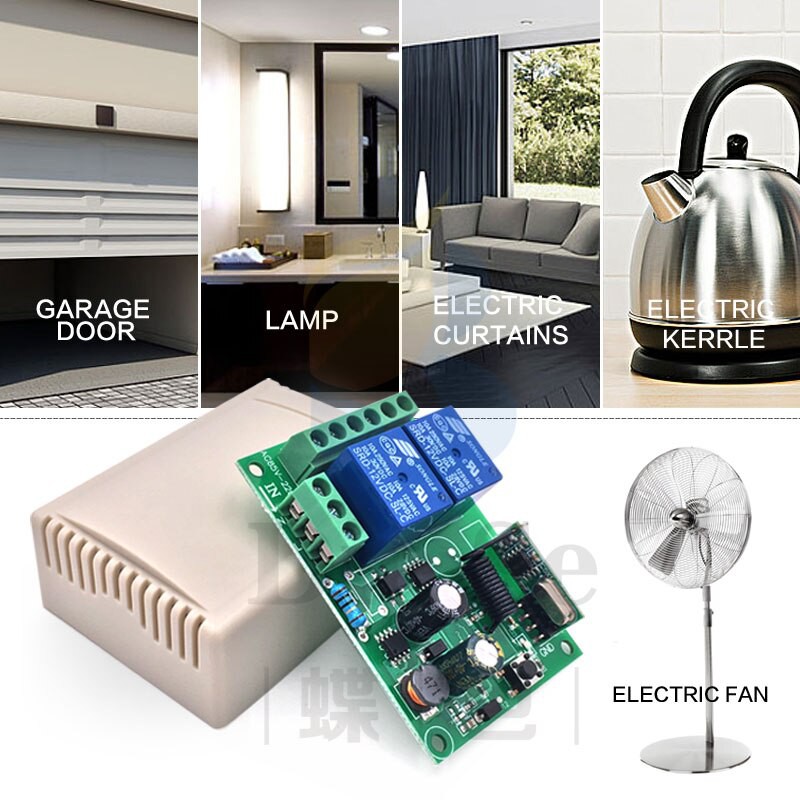 Chave Interruptora Liga Desliga Controle Remoto 2 canais AC 110-220V 50m ou mais p/ Lâmpadas Tomadas Eletrodomésticos Eletrônicos